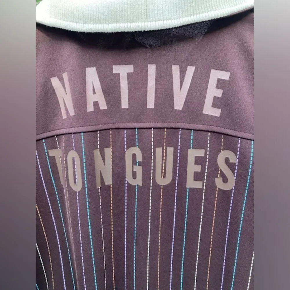 Native Tongues Mad Soul Men’s Full Zip Jacket Brown Retro Styled Size Large